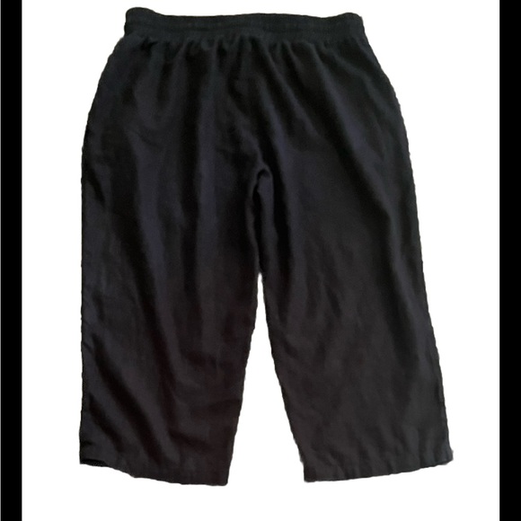 Linen Blend Wide Leg Cropped Pants Size Large - Picture 2 of 10